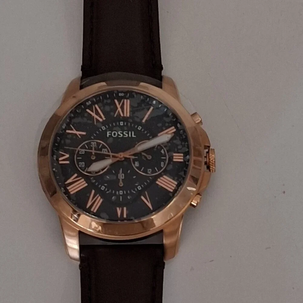 Fossil Men’s Grant Chronograph Watch – Rose Gold/Brown (Model FS5068IEM)